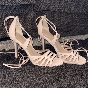 NEW nude strappy heels